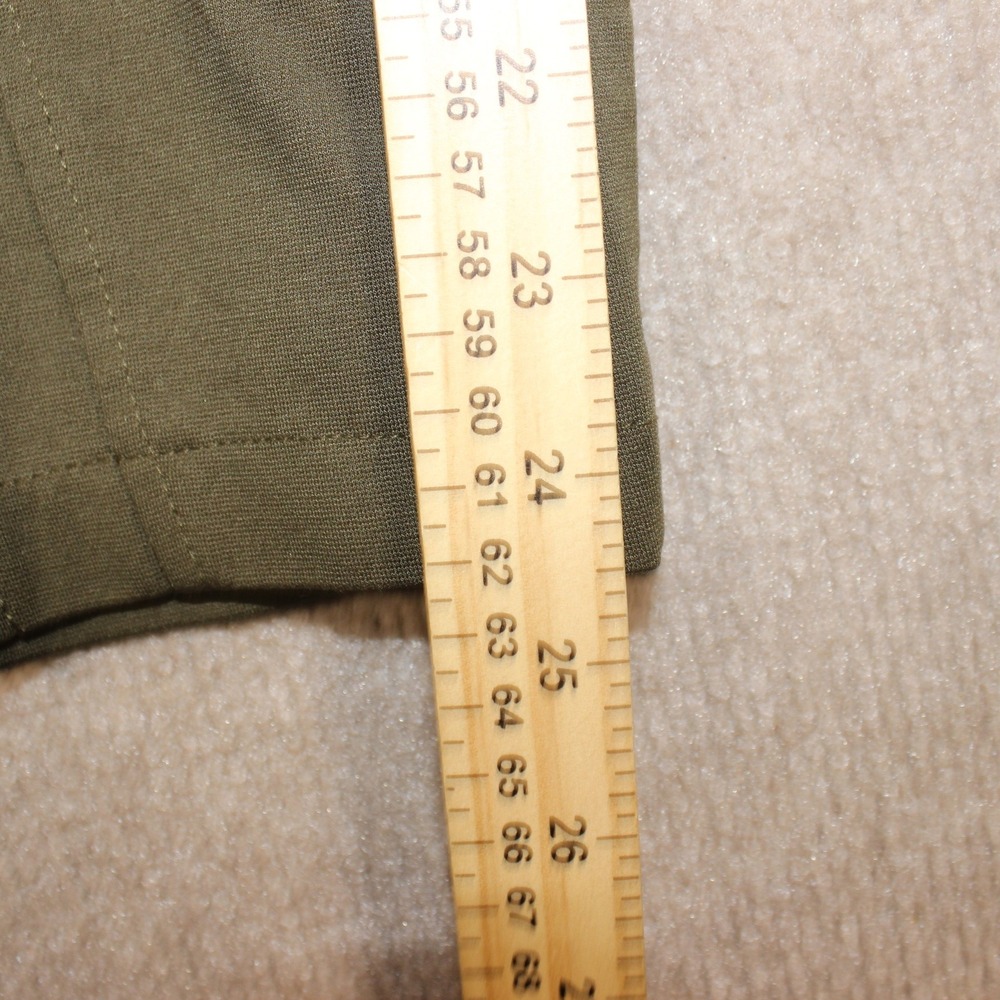 Dear Scarlett Olive Green Pull On Slim Leg Pants Plus Size 1X Stretch Ankle Slit - Picture 2 of 6